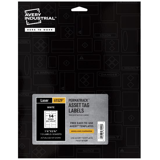 Picture of Avery PermaTrack Durable Asset Tag Labels, 1-1/4in x 2-3/4in, White, Pack Of 112