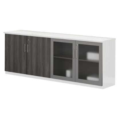 Picture of Mayline Medina Series Low Wall Cabinet Doors - Contemporary - 34.9in Width x 26.7in Height x 600 mil Thickness - Glass, Wood - Gray, LaminateLockable