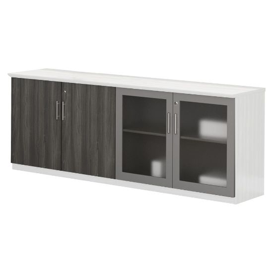 Picture of Mayline Medina Series Low Wall Cabinet Doors - Contemporary - 34.9in Width x 26.7in Height x 600 mil Thickness - Glass, Wood - Gray, LaminateLockable