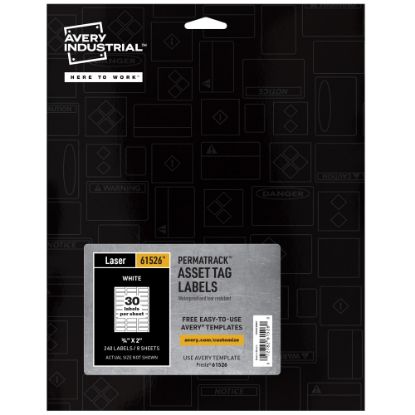 Picture of Avery PermaTrack Durable Asset Tag Labels, 61526, 3/4in x 2in, White, Pack Of 240 Labels