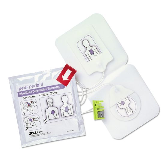 Picture of Zoll Pedi-Padz II ZOL8900081001 Defibrillator Pads, 1-1/8in x 12in, White