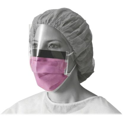 Picture of Medline Fluid-resistant Face Mask - Cellulose - Purple - Fluid Resistant, Earloop Style Mask, Fog Resistant, Latex-free - 25 / Box