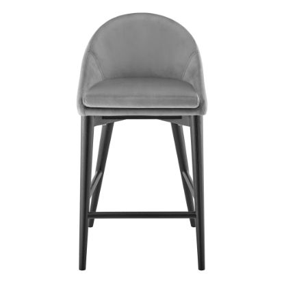 Picture of Eurostyle Baruch Velvet Counter Stool, Gray/Matte Black