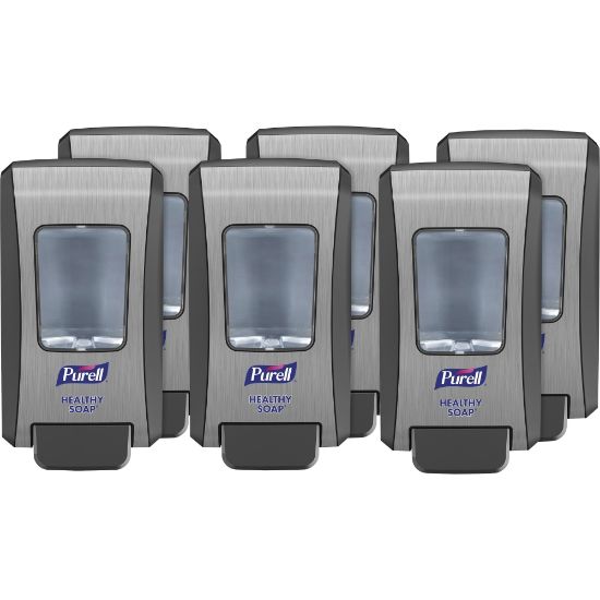 Picture of PURELL FMX-20 Foam Soap Dispenser - Manual - 2.11 quart Capacity - Site Window, Locking Mechanism, Durable, Wall Mountable, Rugged - Graphite - 6 / Carton