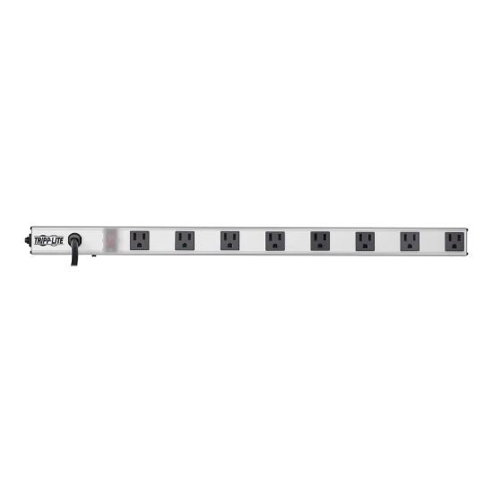 Picture of Tripp Lite Power Strip 120V Right Angle 5-15R 8 Outlet 15ft Cord 24in Length - Power strip - AC 120 V - 1800 Watt - input: NEMA 5-15 - output connectors: 8 - 15 ft cord - black, aluminum