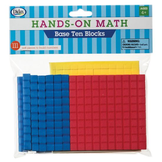 Picture of Didax Foam Base Ten Blocks, Assorted Colors, Set Of 111 Blocks