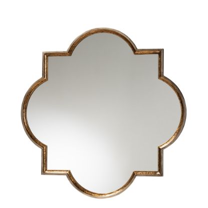 Picture of Baxton Studio Vintage Quatrefoil Accent Wall Mirror, 40in x 40in, Antique Bronze/Gold