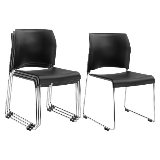 Picture of National Public Seating 8800 Cafetorium Chairs, Black/Chrome, Set Of 4 Chairs