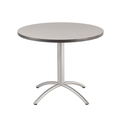 Picture of Iceberg Cafeworks Cafe Table, Round, 42inH x 36inW, Gray/Silver