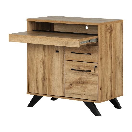 Picture of South Shore Flam 33inW Multi-Function Secretary Desk, Nordik Oak