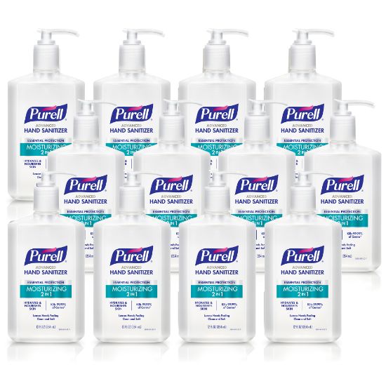 Picture of PURELL 2in1 Moisturizing Advanced Hand Sanitizer Gel, 12 oz Pump Bottle, Pack of 12