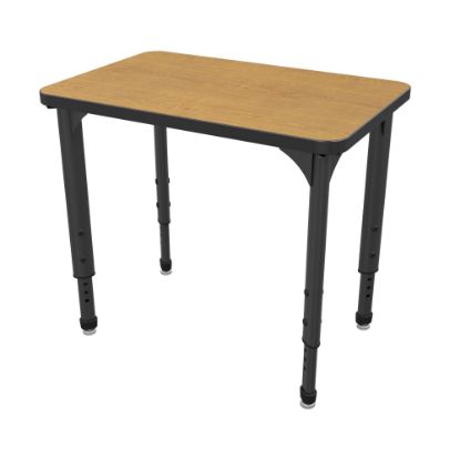 Picture of Marco Group Apex Series Adjustable 30inW Student Desk Student Desk, Solar Oak/Black