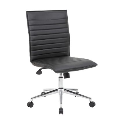 Picture of Boss Office Products Sleek Ribbed Armless Task Chair, Black