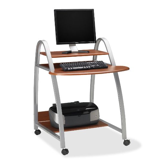 Picture of Mayline Arch Computer Cart Workstation, 39inH x 28-1/2inW x 31-1/2inD, Medium Cherry