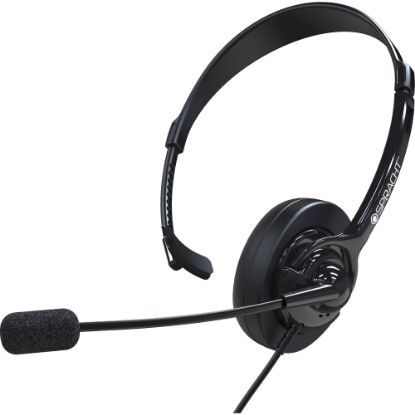 Picture of Spracht ZUM350M Headset - Mono - Mini-phone (3.5mm), Sub-mini phone (2.5mm) - Wired - Over-the-head - Monaural - Circumaural - Noise Cancelling Microphone