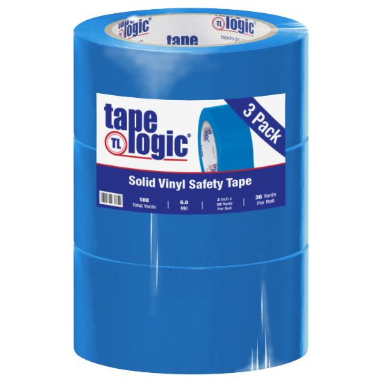 Picture of BOX Packaging Solid Vinyl Safety Tape, 3in Core, 2in x 36 Yd., Blue, Case Of 3