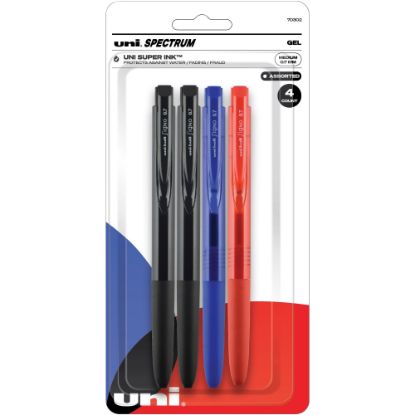 Picture of uni Spectrum Gel Pens, Pack Of 4, Medium Point, 0.7 mm, Assorted Colors