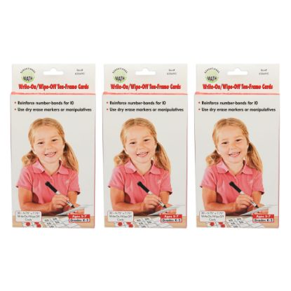 Picture of Sensational Math Write-On/Wipe-Off 10-Frame Cards, 4-3/4in x 7-3/4in, Kindergarten - Grade 1, 30 Cards Per Pack, Set Of 3 Packs