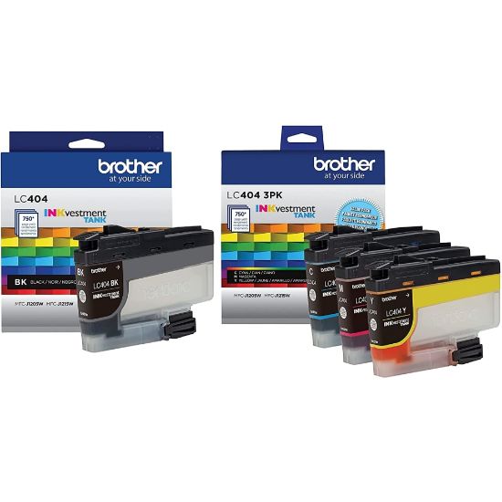 Picture of Brother LC404 4-Color Black/Cyan/Magenta/Yellow Ink Cartridges, Pack Of 4 Cartridges, LC404SET-OD