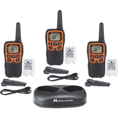 Picture of Midland X-TALKER T51X3VP3 Walkie Talkie Three Pack - 22 Radio Channels - 22 FRS - Upto 147840 ft - 38 Total Privacy Codes - Hands-free - Black, Orange - 3 Each