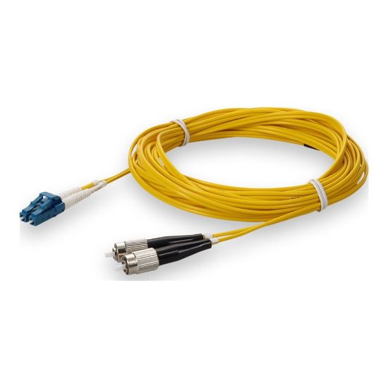 Picture of AddOn 5m FC to LC OS1 Yellow Patch Cable - Patch cable - FC/UPC single-mode (M) to LC/UPC single-mode (M) - 5 m - fiber optic - duplex - 9 / 125 micron - OS1 - halogen-free, molded, plenum - yellow