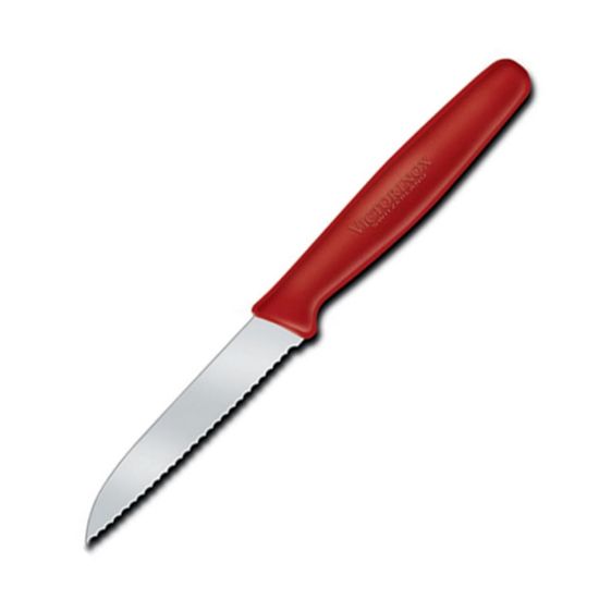 Picture of Victorinox Serrated Sheeps Foot Paring Knife, 3-1/4in, Red