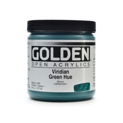 Picture of Golden OPEN Acrylic Paint, 8 Oz Jar, Viridian Green Hue