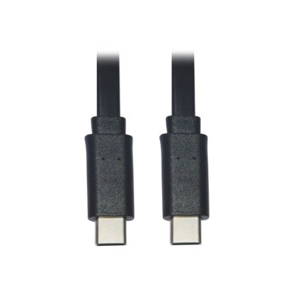 Picture of Tripp Lite USB-C to USB-C Cable, M/M, Black, 3 ft. (0.9 m) - First End: 1 x Type C Male USB - Second End: 1 x Type C Male USB - 480 Mbit/s - Nickel Plated Connector - Gold Plated Contact - Black