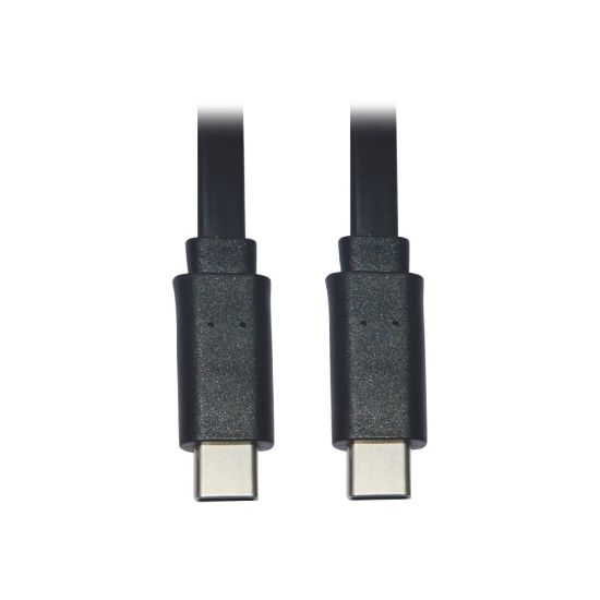 Picture of Tripp Lite USB-C to USB-C Cable, M/M, Black, 3 ft. (0.9 m) - First End: 1 x Type C Male USB - Second End: 1 x Type C Male USB - 480 Mbit/s - Nickel Plated Connector - Gold Plated Contact - Black