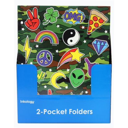 Picture of Inkology 2-Pocket Portfolios, Corey Paige, 9-1/2in x 11-3/4in, Assorted Designs, Pack Of 24 Folders