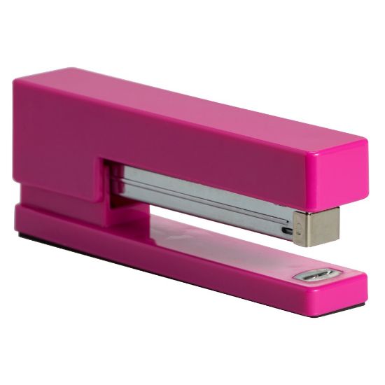 Picture of JAM Paper Plastic Stapler, 2-1/2inH x 1-1/8inW x 6inD, Pink