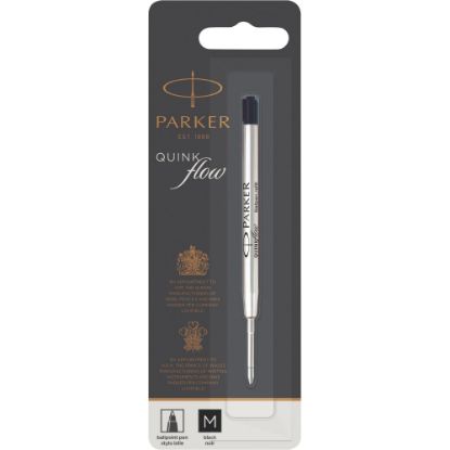 Picture of Parker Quinkflow Black Ink Ballpen Refill - Medium Point - Black Ink - Smooth Writing, Quick-drying Ink - 1 Each