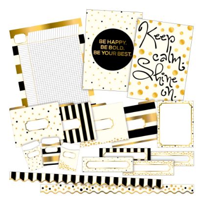 Picture of Barker Creek Gold Curated Collection Bulletin Board Set, Multicolor