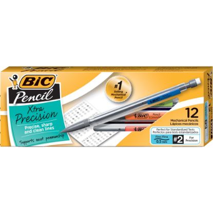 Picture of BIC Xtra Mechanical Pencils, Xtra Precision, 0.5 mm, Gray Barrel, Pack Of 12