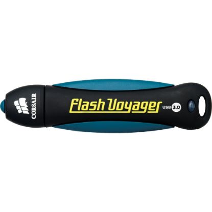 Picture of Corsair 64GB Flash Voyager USB 3.0 Flash Drive - 64 GB - USB 3.0 - 190 MB/s Read Speed - 55 MB/s Write Speed - Black, White - 5 Year Warranty