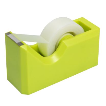 Picture of JAM Paper Plastic Tape Dispenser, 4-1/2inH x 2-1/2inW x 1-3/4inD, Green