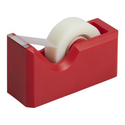 Picture of JAM Paper Plastic Tape Dispenser, 4-1/2inH x 2-1/2inW x 1-3/4inD, Red