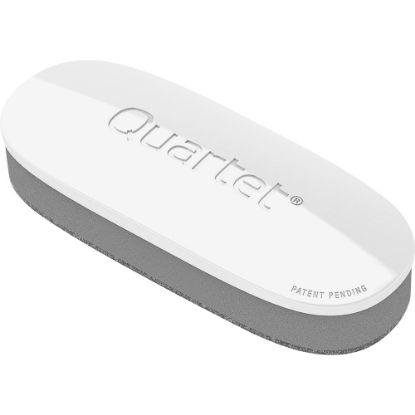 Picture of Quartet Dry-Erase Board Eraser, 2in x 5in, White/Silver