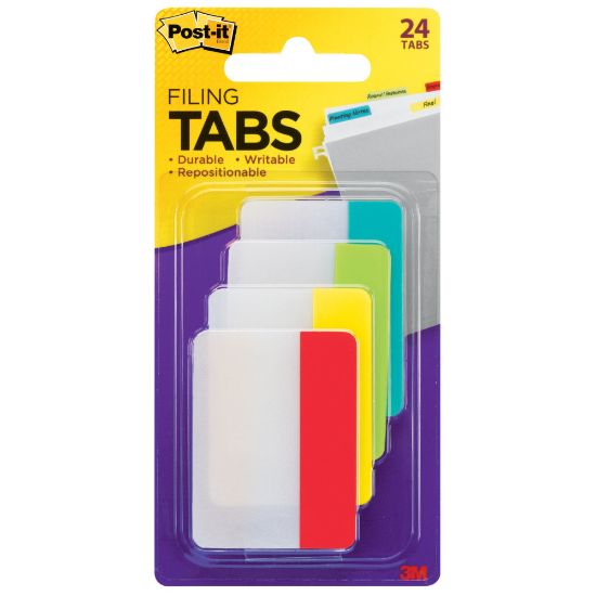 Picture of Post-it Tabs, 1.5 in. x 2 in., 1 Pack, 24 Tabs/Pack, Assorted Colors, Back to School Supplies for Students, Tabs for Textbooks and Notebooks