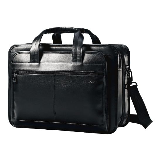 Picture of Samsonite Leather Expandable Business Case - Notebook carrying case - 15.6in - black