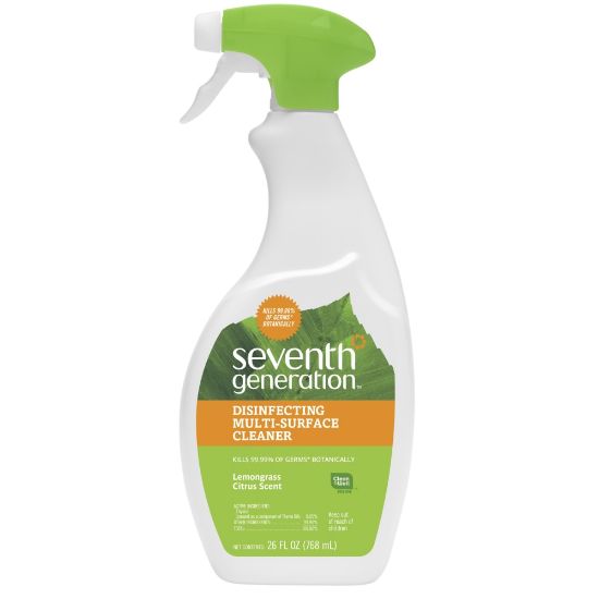 Picture of Seventh Generation Disinfecting Multi-Surface Spray Cleaner, Lemongrass & Thyme Scent, 26 Oz Bottle