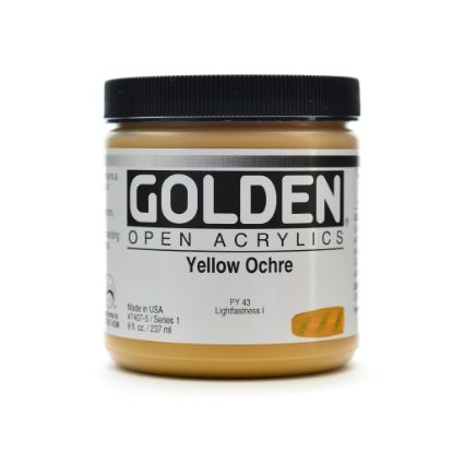 Picture of Golden OPEN Acrylic Paint, 8 Oz Jar, Yellow Ochre