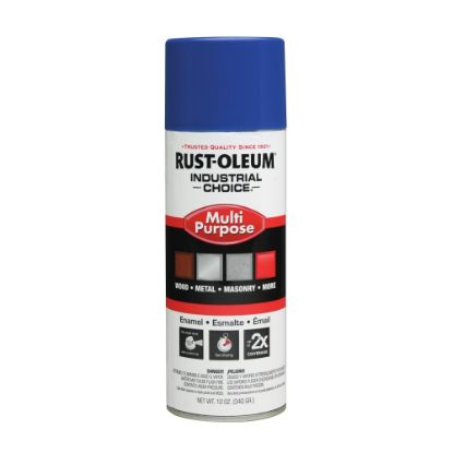 Picture of Rust-Oleum Industrial Choice 1600 System Multi-Purpose Enamel Spray Paint, 12 Oz, Gloss Safety Blue, Case Of 6 Cans