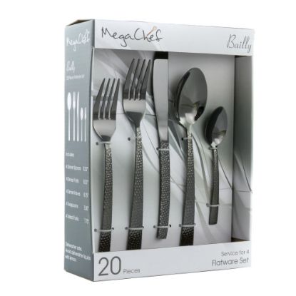 Picture of MegaChef Baily 20-Piece Flatware Set, Black