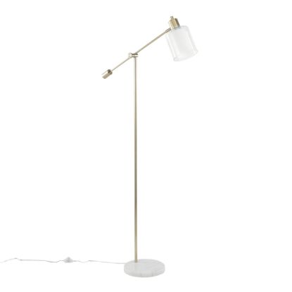 Picture of LumiSource Marcel Floor Lamp, 73inH, Clear Shade/White Base