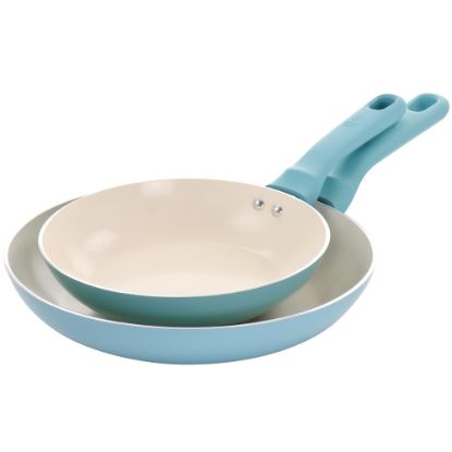 Picture of Spice by Tia Mowry Savory Saffron 2-Piece Ceramic Non-Stick Aluminum Frying Pan Set, Mint