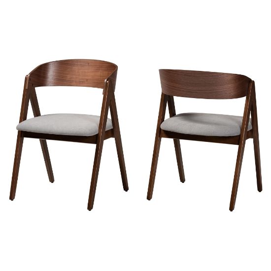 Picture of Baxton Studio Danton Dining Chairs, Gray/Walnut Brown, Set Of 2 Chairs