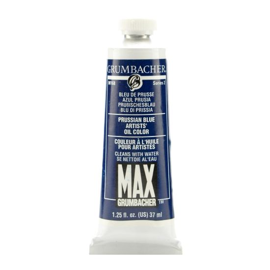 Picture of Grumbacher Max Water Miscible Oil Colors, 1.25 Oz, Prussian Blue, Pack Of 2