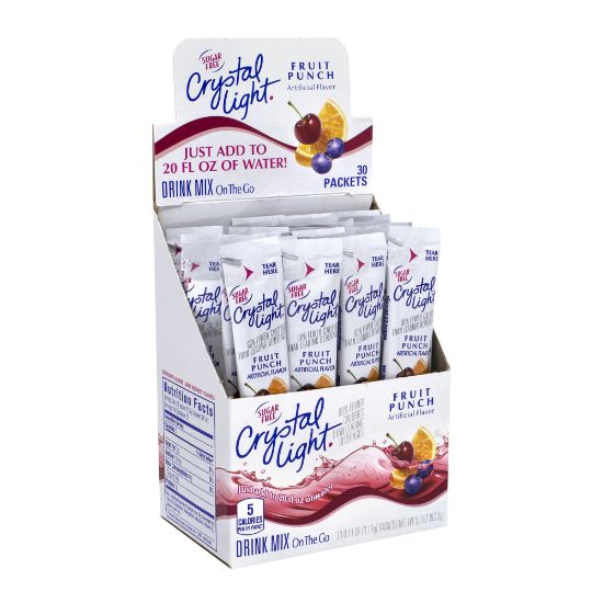 Picture of Crystal Light On-The-Go Sugar-Free Drink Mix, Fruit Punch, 0.11 Fl Oz, 30 Packets Per Box, Pack Of 2 Boxes