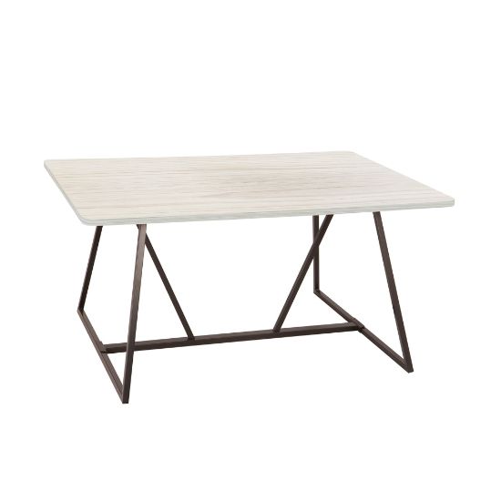 Picture of Safco Oasis Sit-Height Teaming Table, Rectangular, 29 1/4in, Weathered White/Black